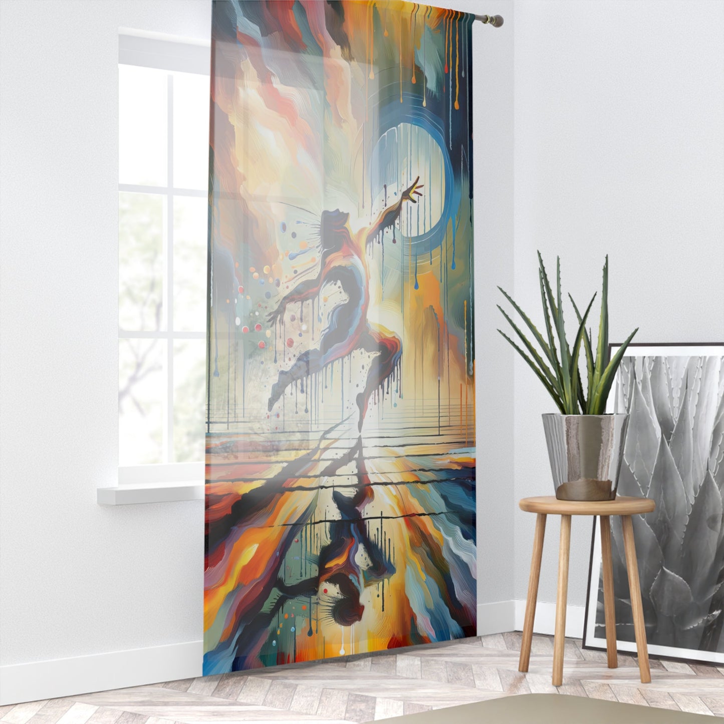 Expressive Dance Reflection Window Curtain - ATUH.ART