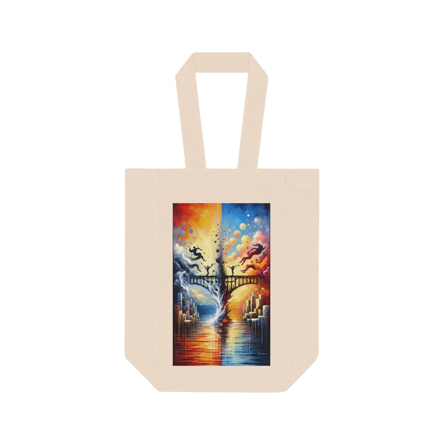 Faithful Diving Bridges Double Wine Tote Bag - ATUH.ART