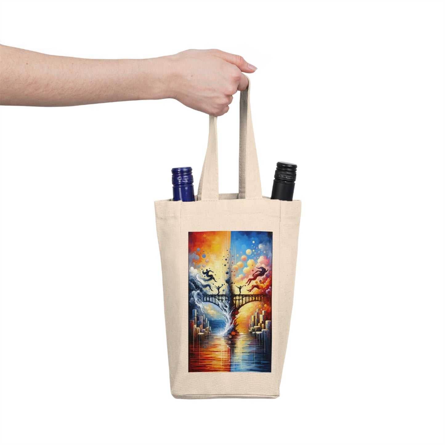Faithful Diving Bridges Double Wine Tote Bag - ATUH.ART