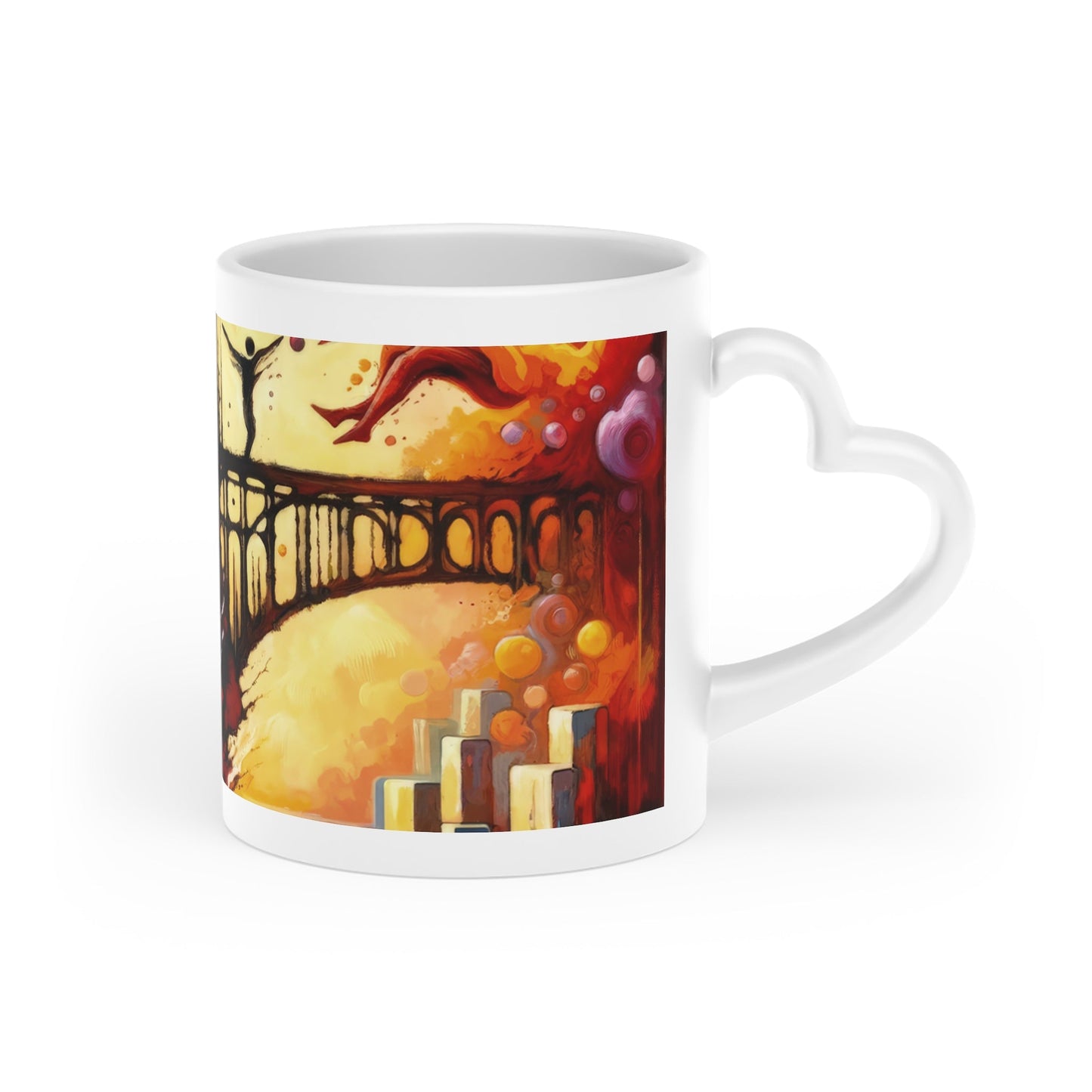 Faithful Diving Bridges Heart-Shaped Mug - ATUH.ART