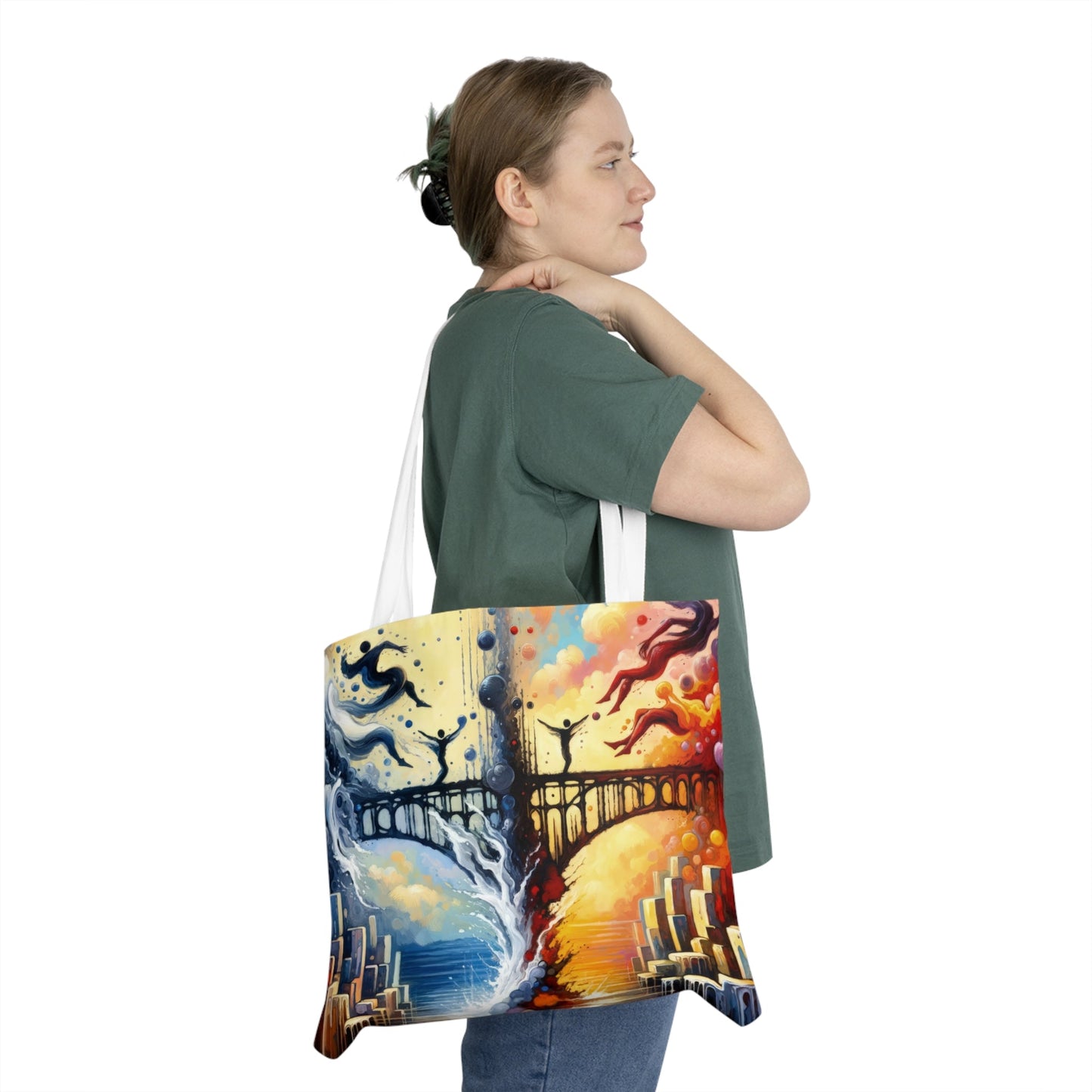Faithful Diving Bridges Shoulder Tote Bag (AOP) - ATUH.ART