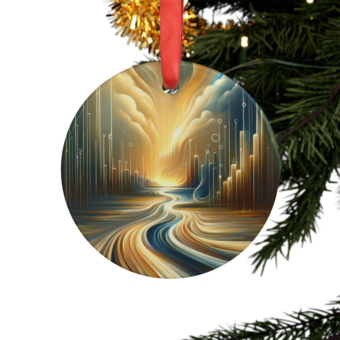 Frequency Shift Evocative Acrylic Ornament with Ribbon - ATUH.ART