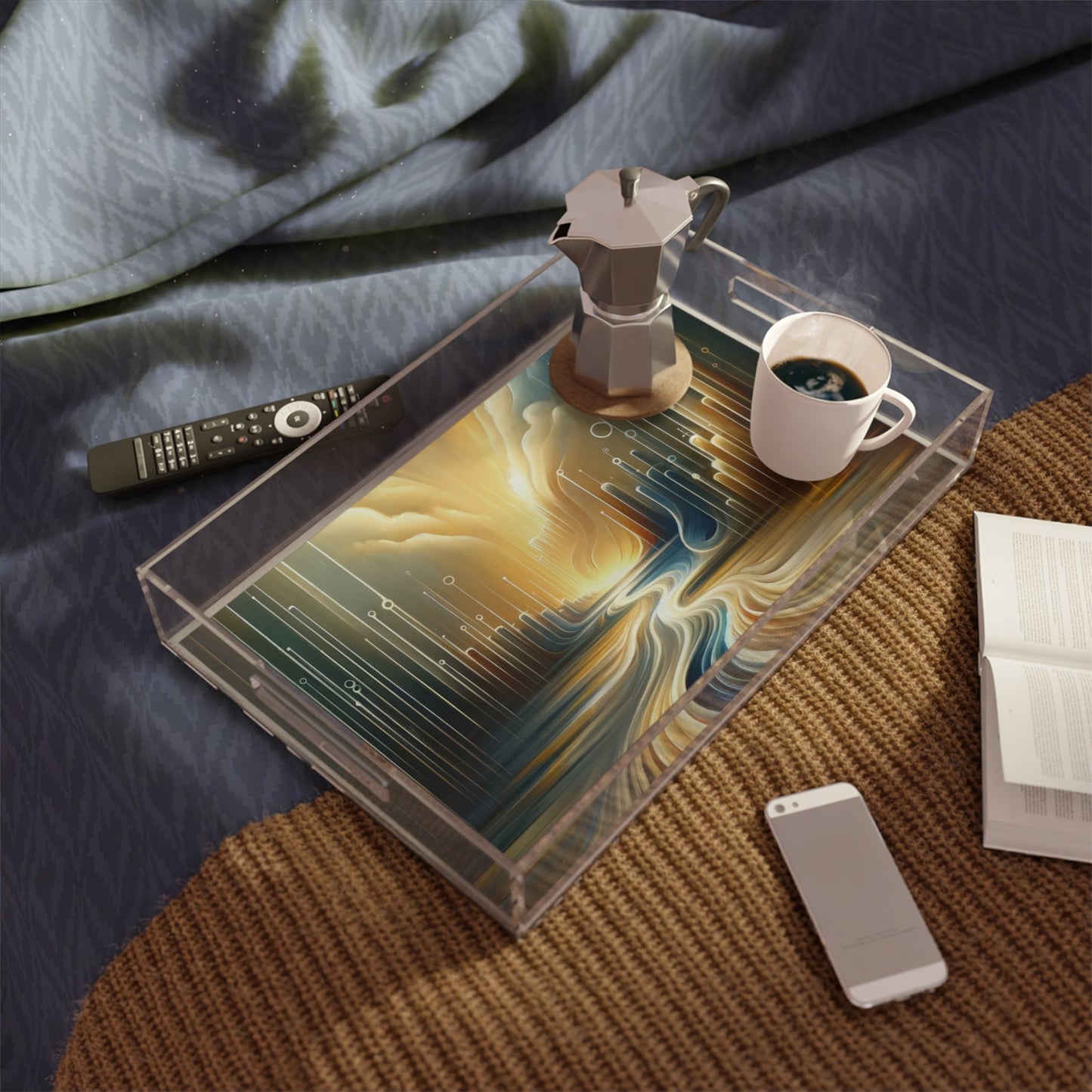 Frequency Shift Evocative Acrylic Serving Tray - ATUH.ART