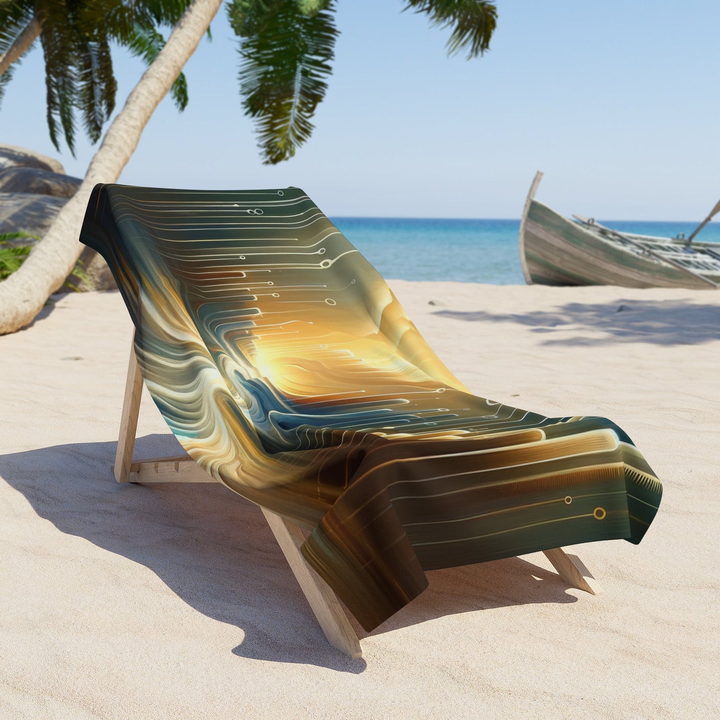 Frequency Shift Evocative Beach Towel - ATUH.ART
