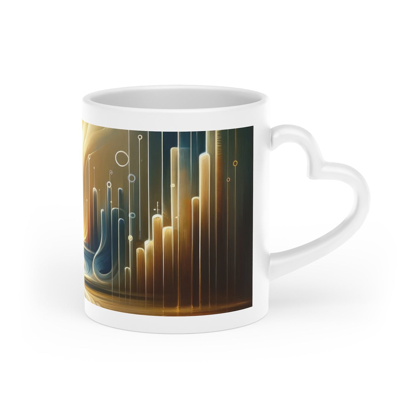 Frequency Shift Evocative Heart-Shaped Mug - ATUH.ART
