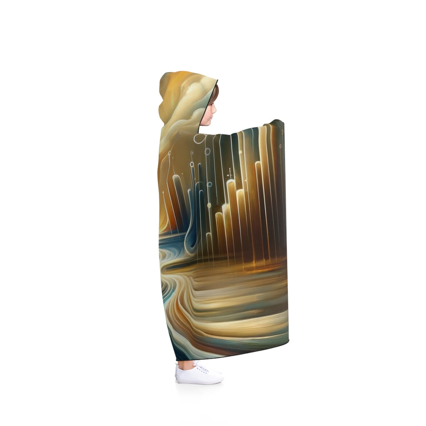 Frequency Shift Evocative Hooded Blanket - ATUH.ART