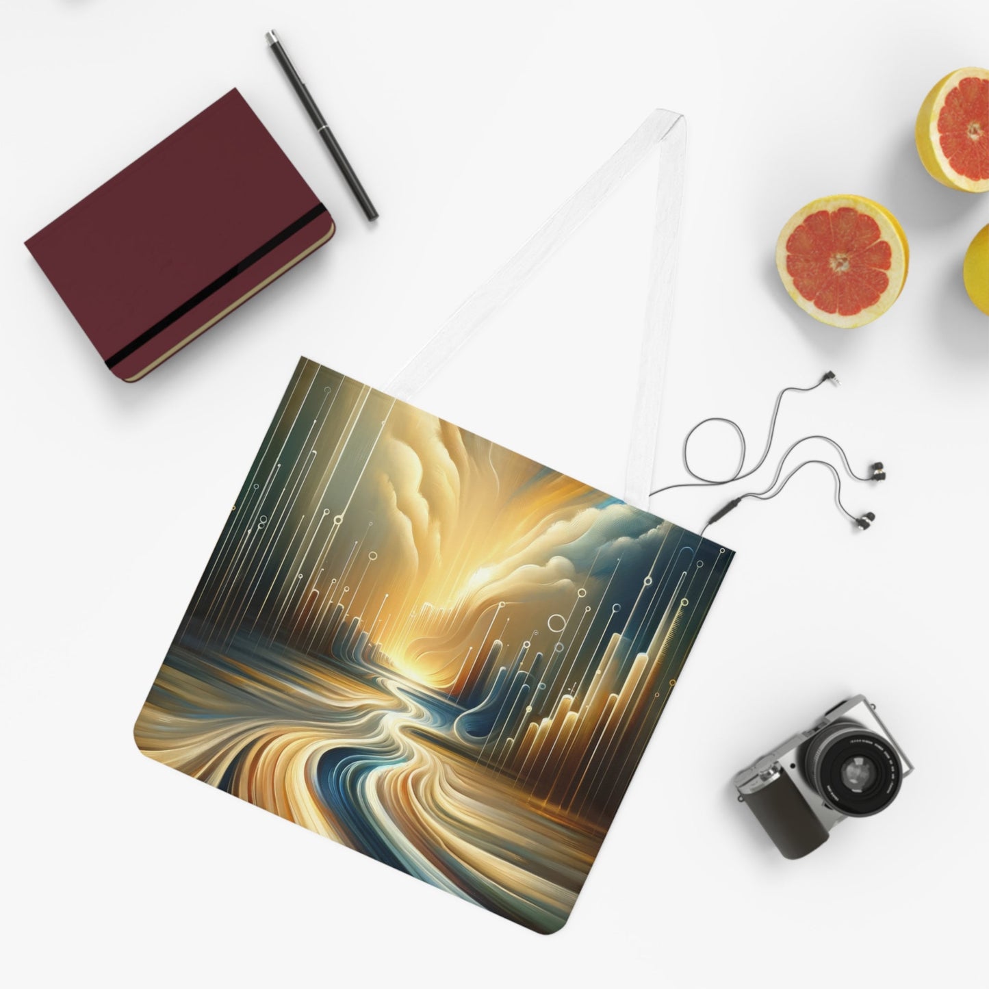 Frequency Shift Evocative Shoulder Tote Bag (AOP) - ATUH.ART