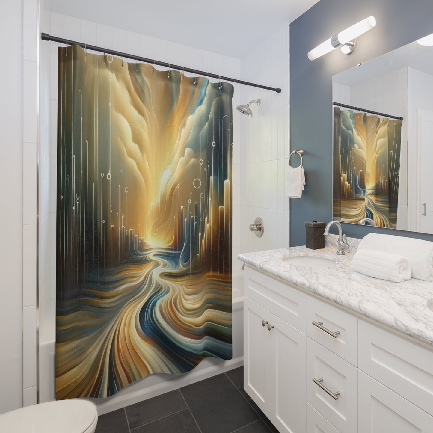 Frequency Shift Evocative Shower Curtains - ATUH.ART