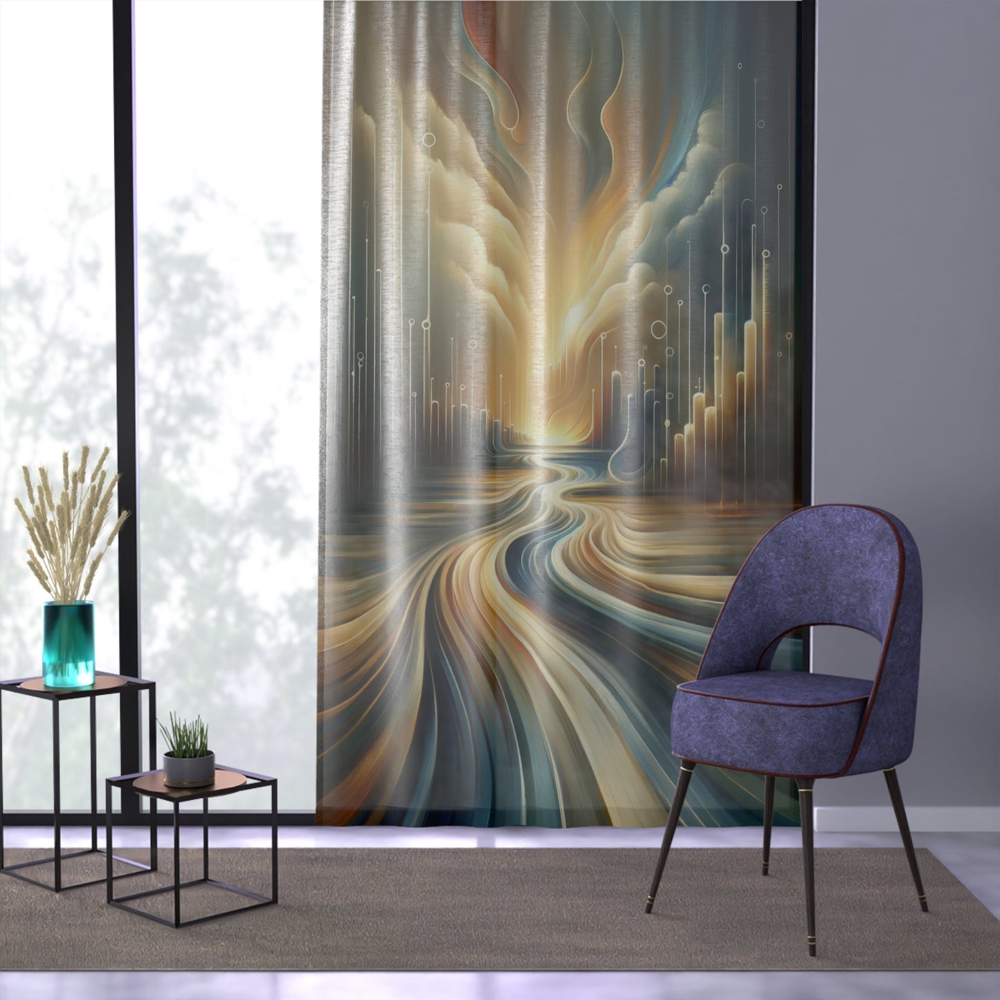 Frequency Shift Evocative Window Curtain - ATUH.ART