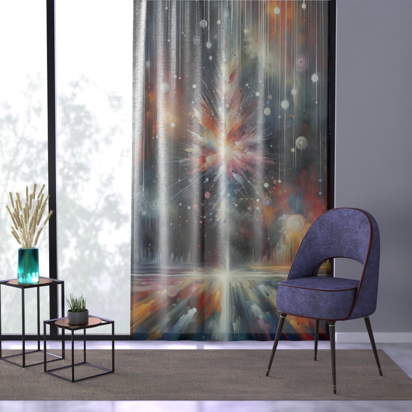 Galactic Mind Clarity Window Curtain - ATUH.ART