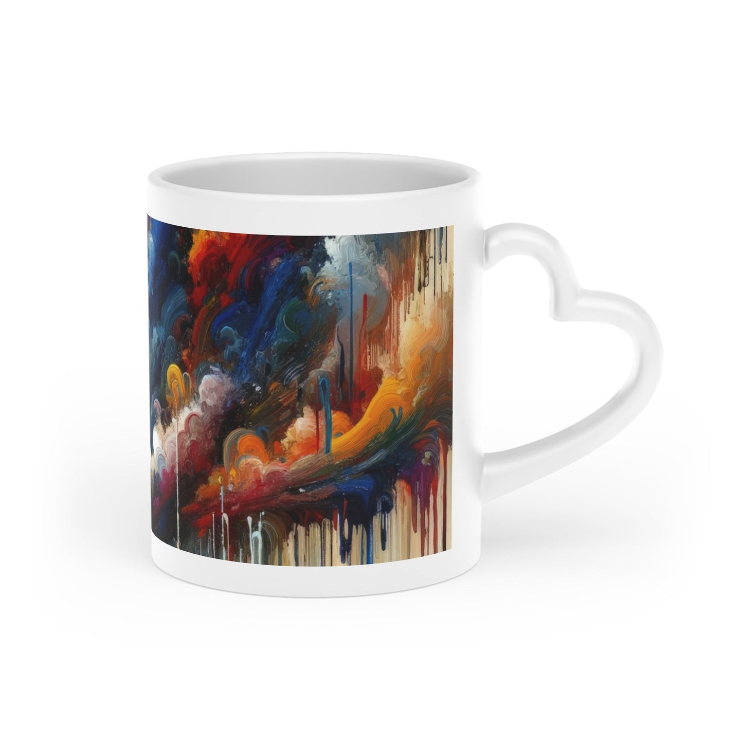 Grandiose Transformation Tachism Heart-Shaped Mug - ATUH.ART