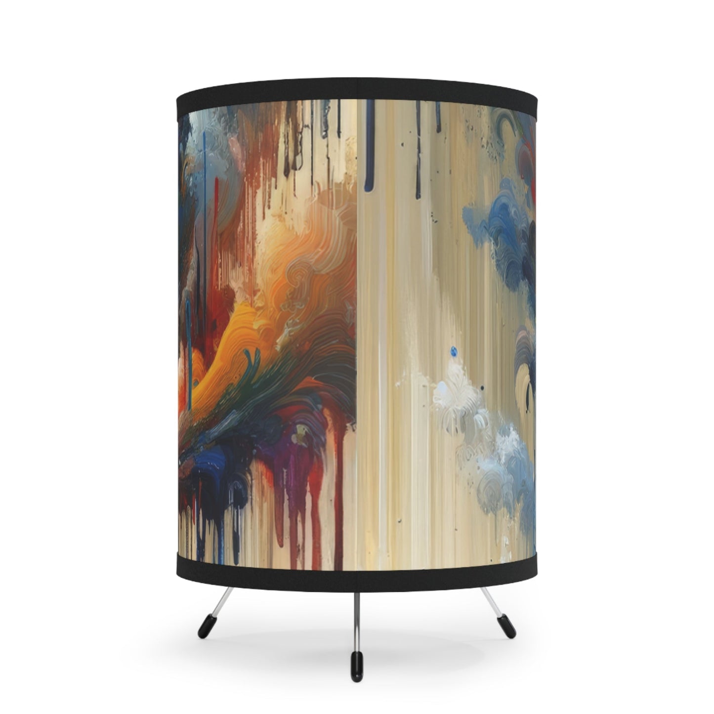 Grandiose Transformation Tachism Tripod Lamp with High-Res Printed Shade, US\CA plug - ATUH.ART