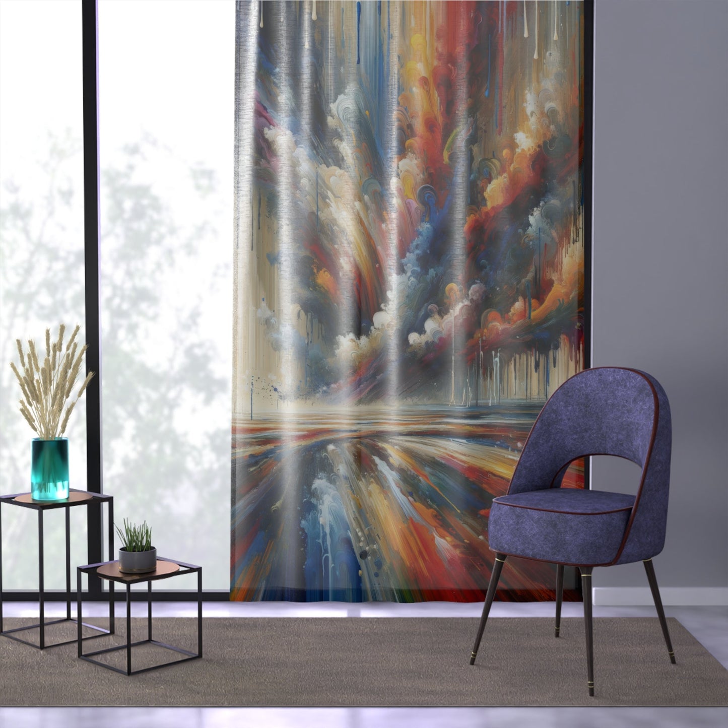 Grandiose Transformation Tachism Window Curtain - ATUH.ART