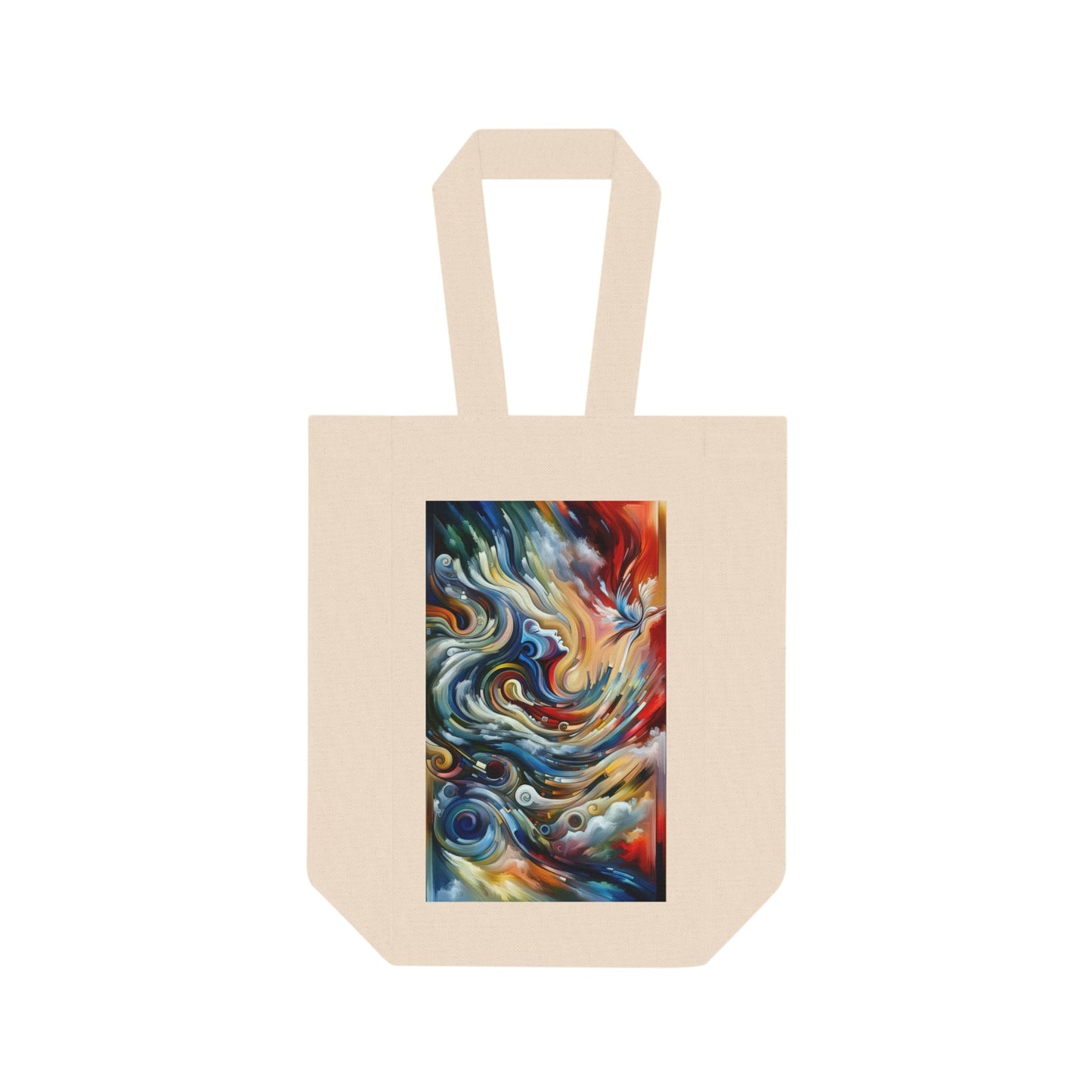 Gratitude Melodic Transformation Double Wine Tote Bag - ATUH.ART