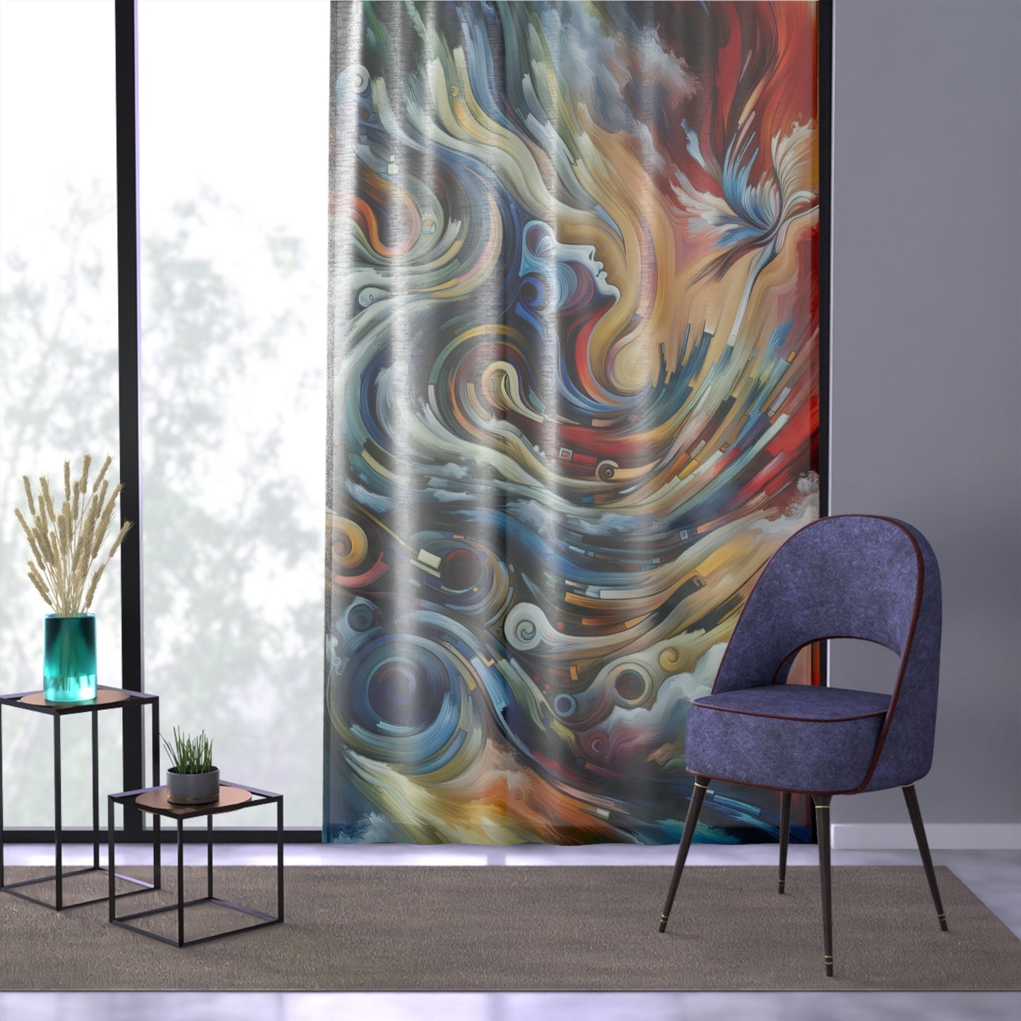 Gratitude Melodic Transformation Window Curtain - ATUH.ART