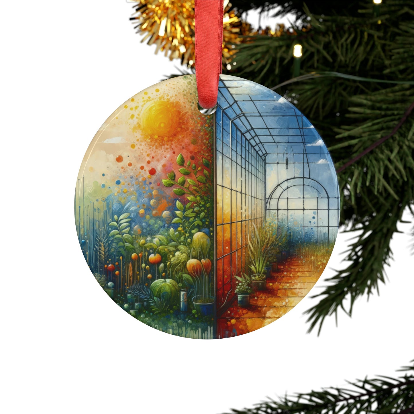 Greenhouse Digital Genesis Acrylic Ornament with Ribbon - ATUH.ART