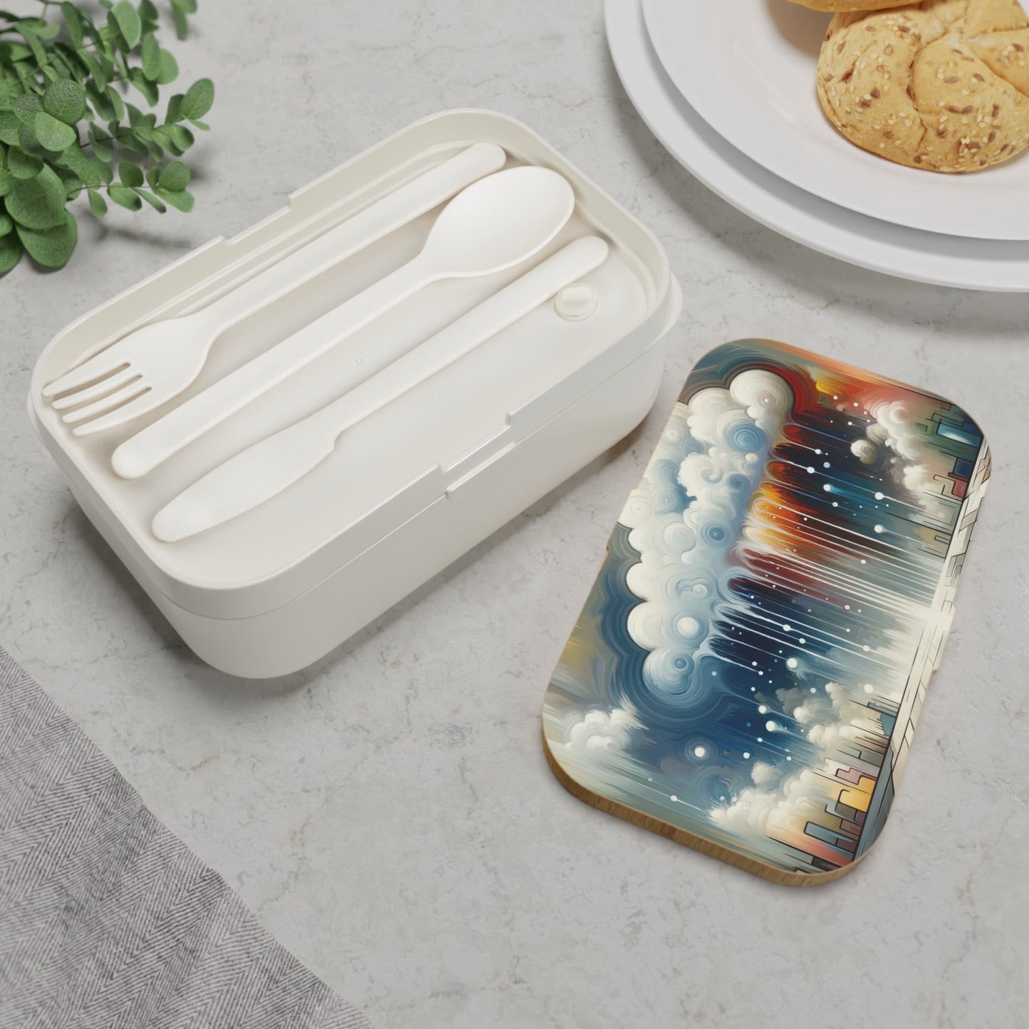 Grounding Silver Clouds Bento Lunch Box - ATUH.ART