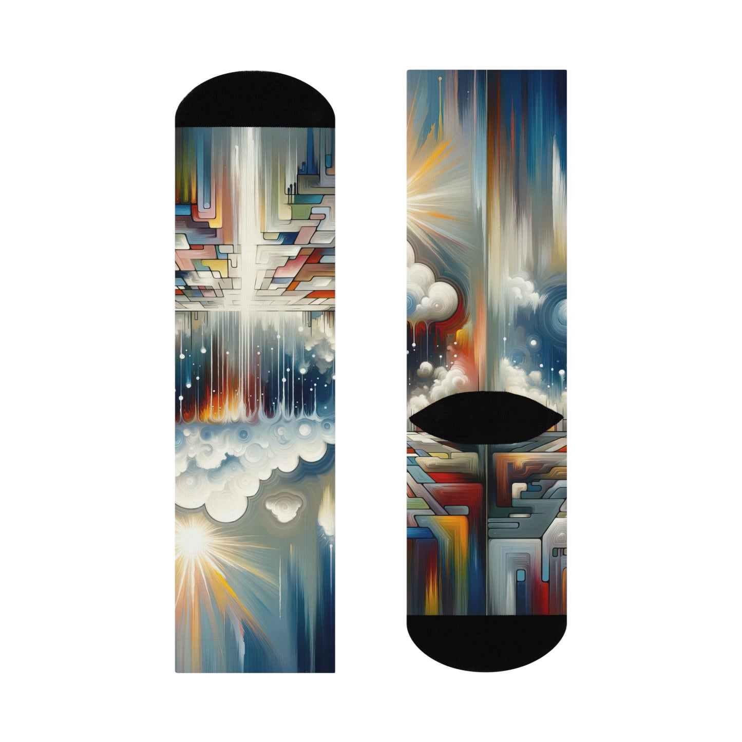 Grounding Silver Clouds Cushioned Crew Socks - ATUH.ART