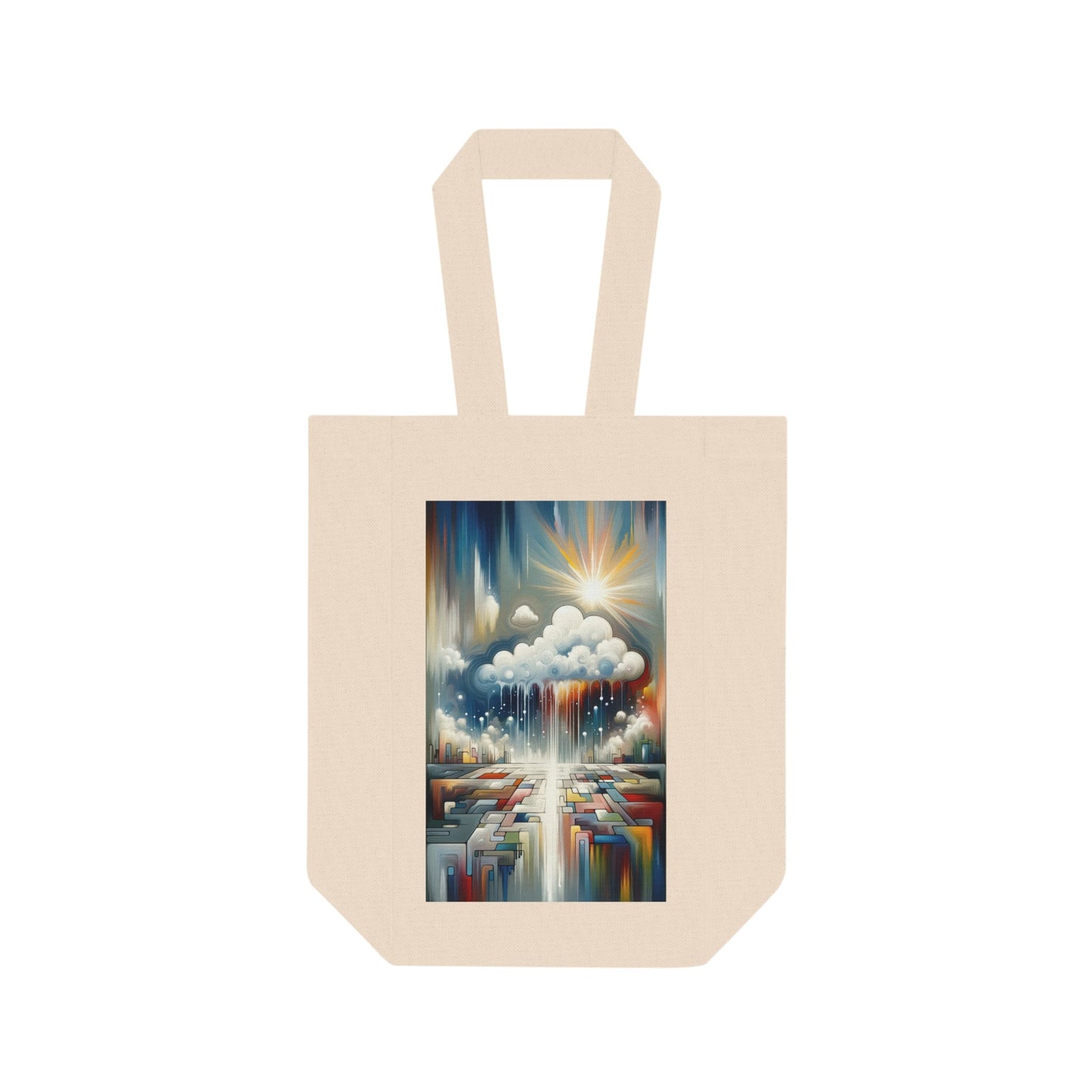 Grounding Silver Clouds Double Wine Tote Bag - ATUH.ART