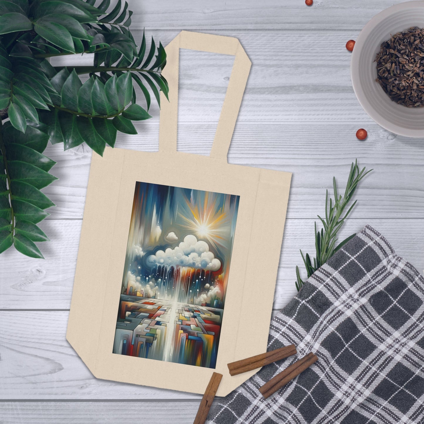 Grounding Silver Clouds Double Wine Tote Bag - ATUH.ART
