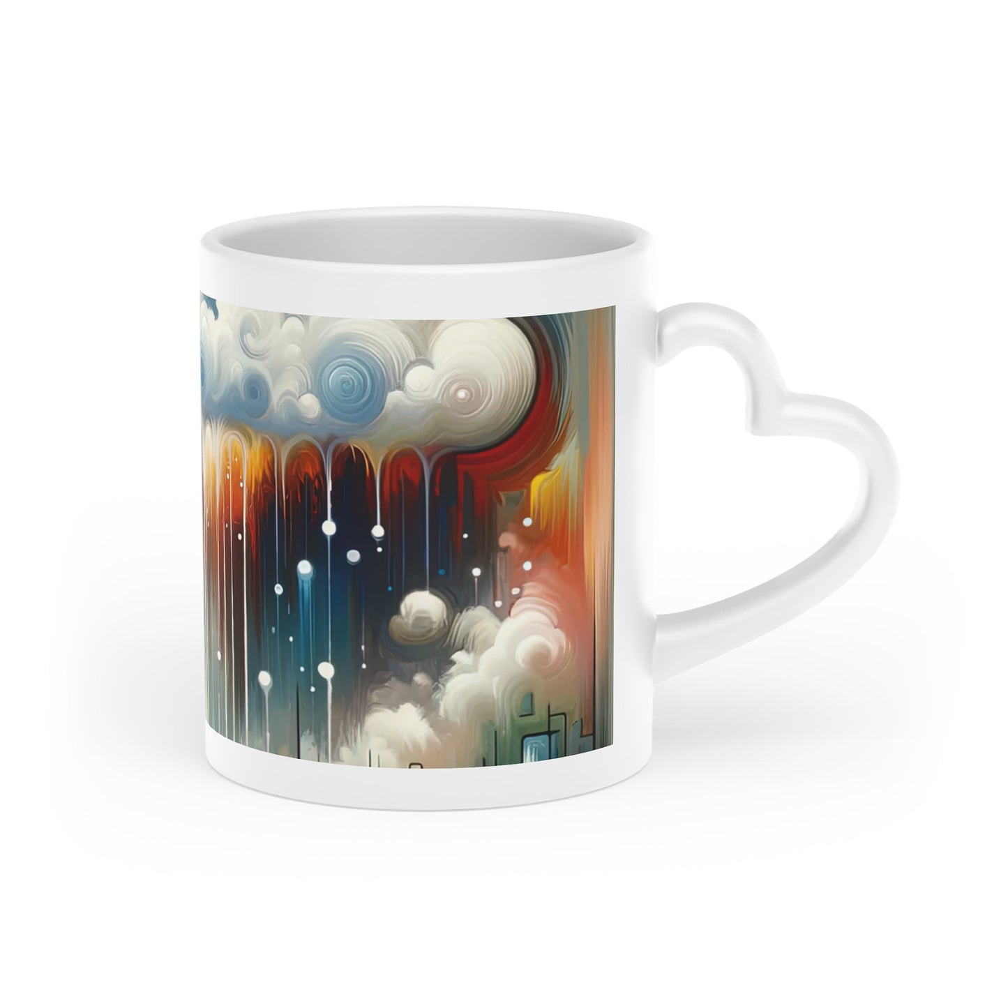 Grounding Silver Clouds Heart-Shaped Mug - ATUH.ART