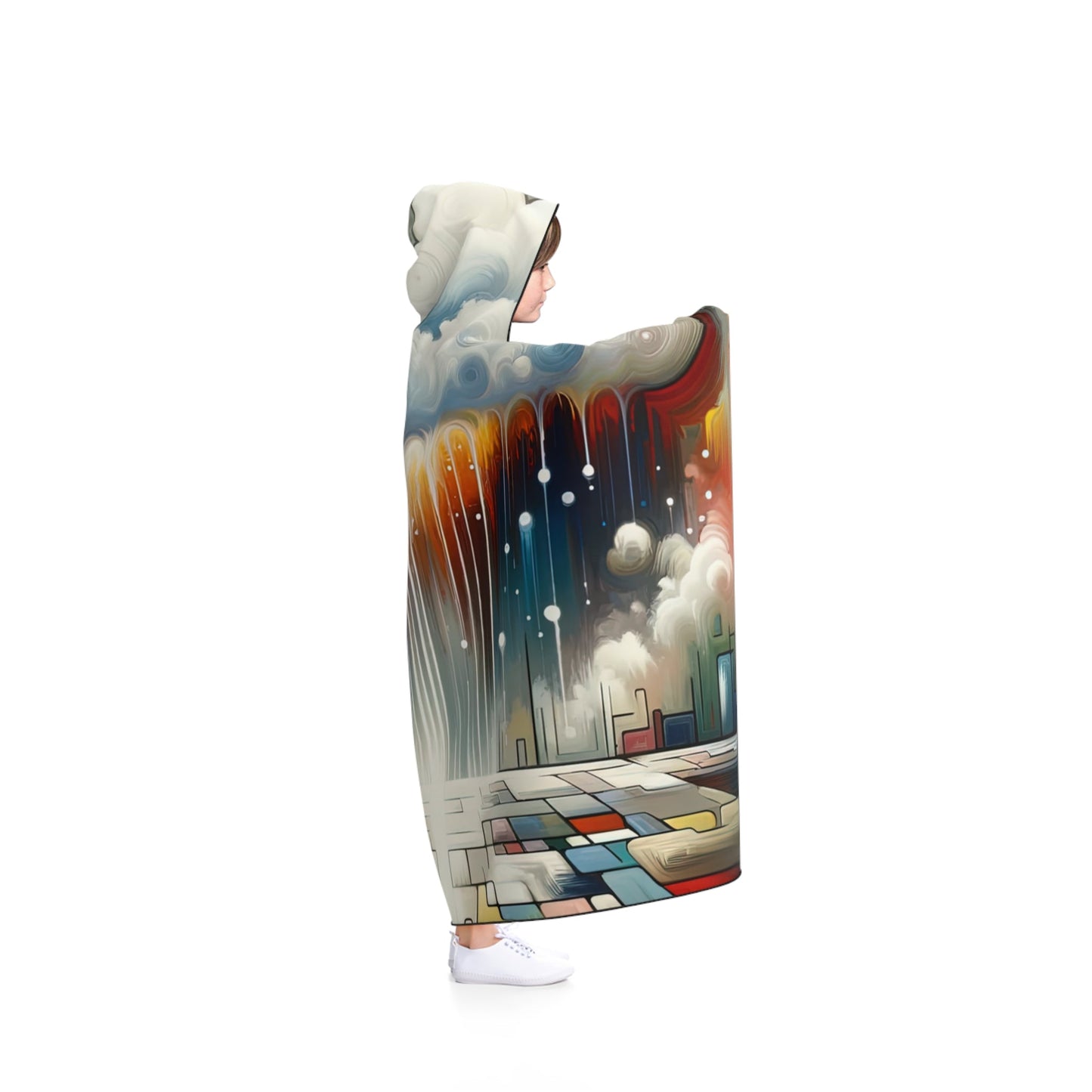 Grounding Silver Clouds Hooded Blanket - ATUH.ART