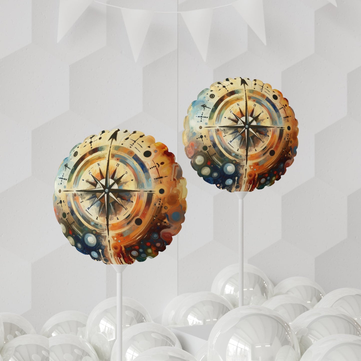 Guidance Abstract Compass Balloon (Round and Heart-shaped), 11" - ATUH.ART