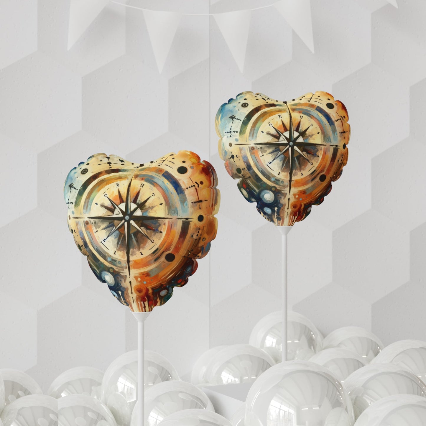 Guidance Abstract Compass Balloon (Round and Heart-shaped), 11" - ATUH.ART