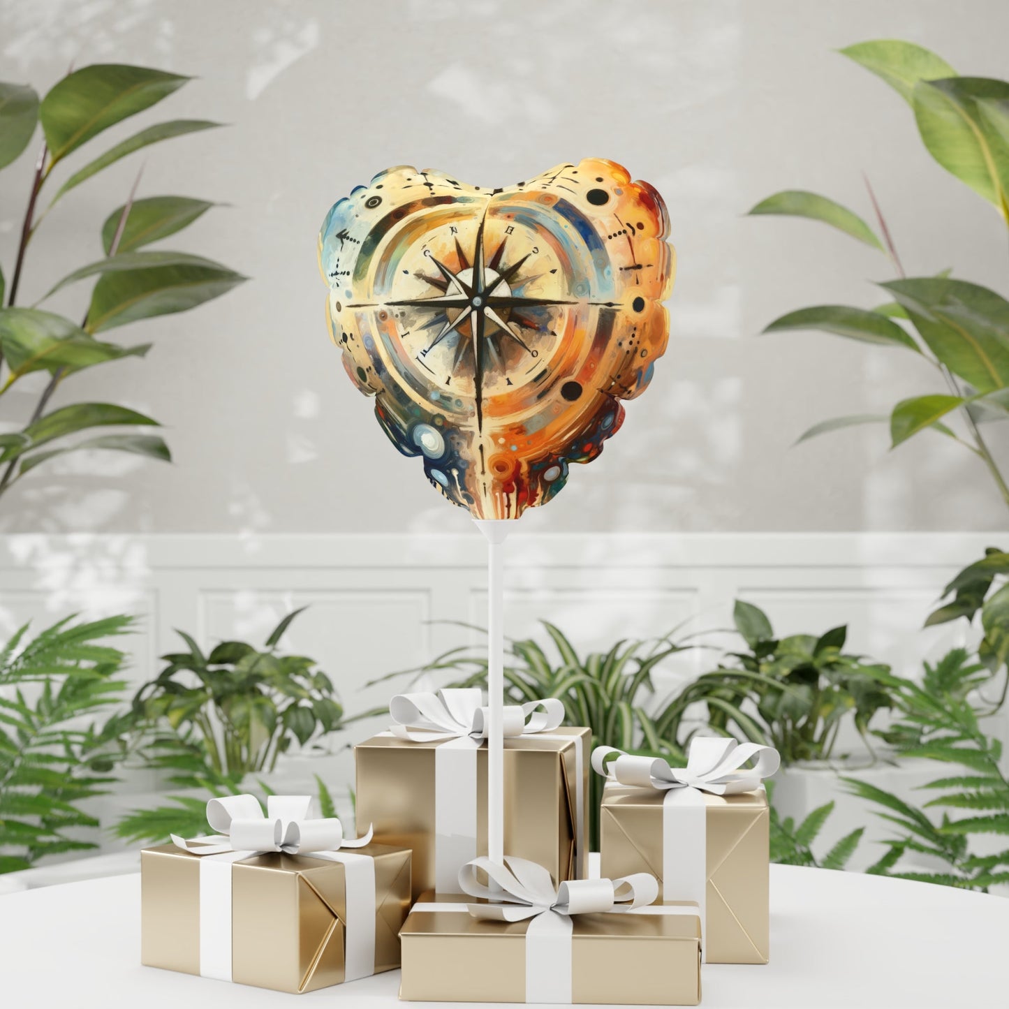 Guidance Abstract Compass Balloon (Round and Heart-shaped), 11" - ATUH.ART
