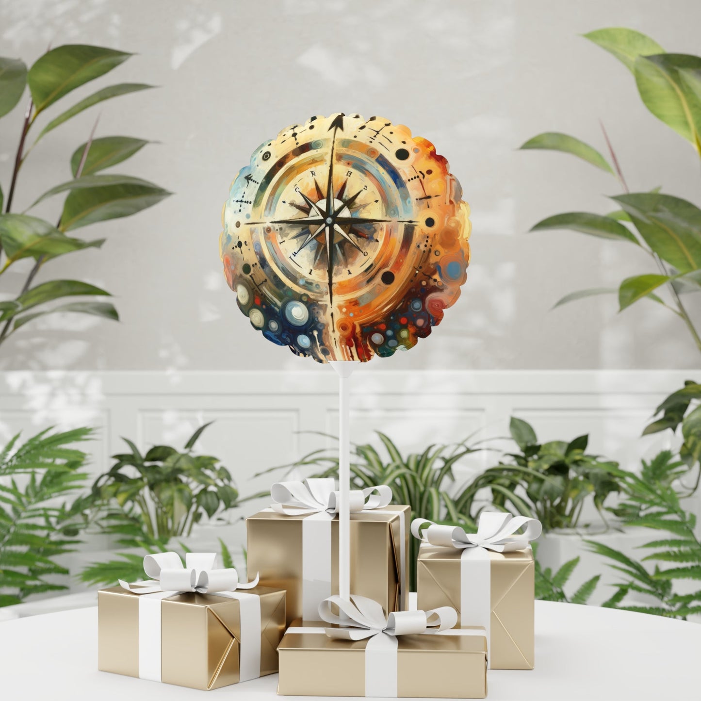 Guidance Abstract Compass Balloon (Round and Heart-shaped), 11" - ATUH.ART