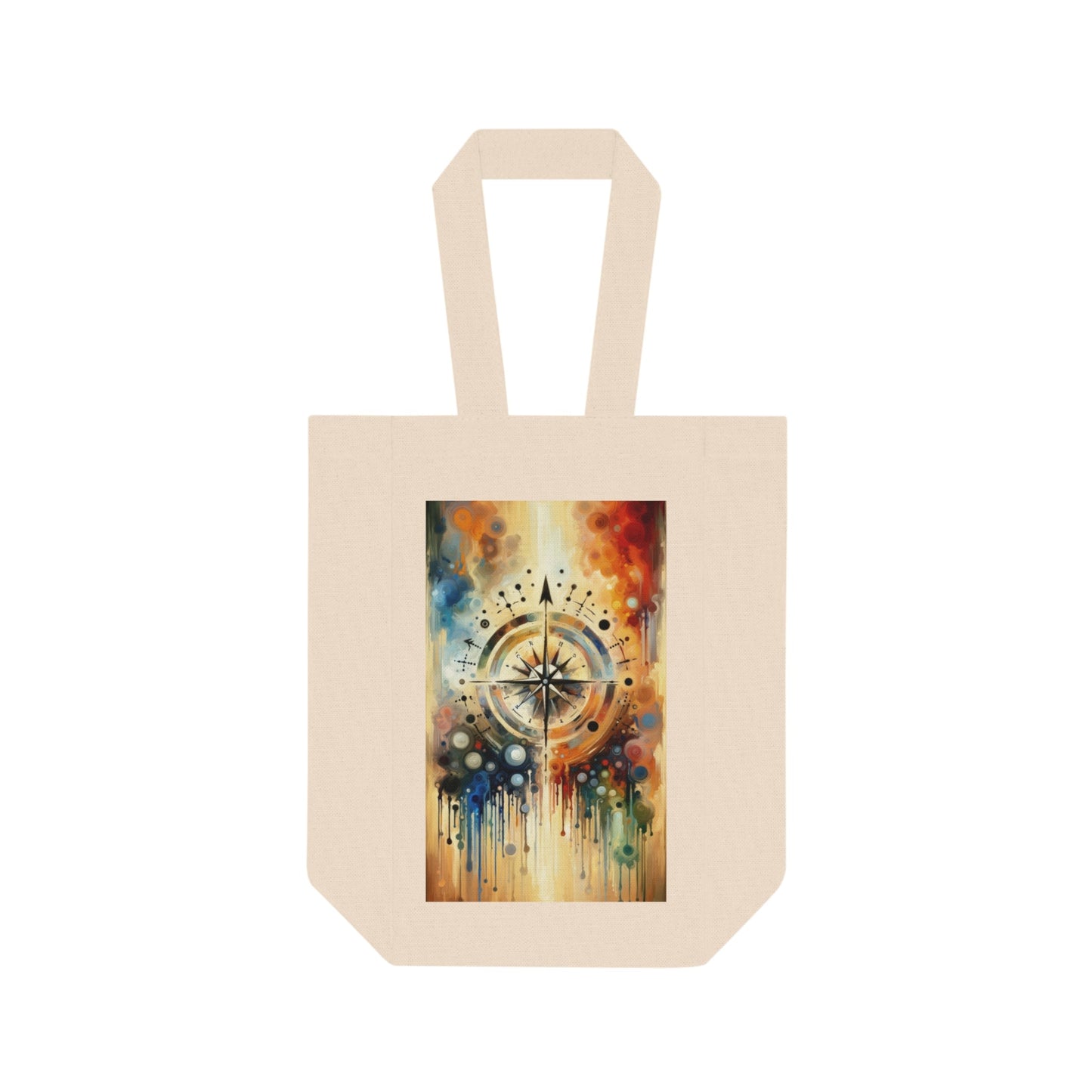 Guidance Abstract Compass Double Wine Tote Bag - ATUH.ART