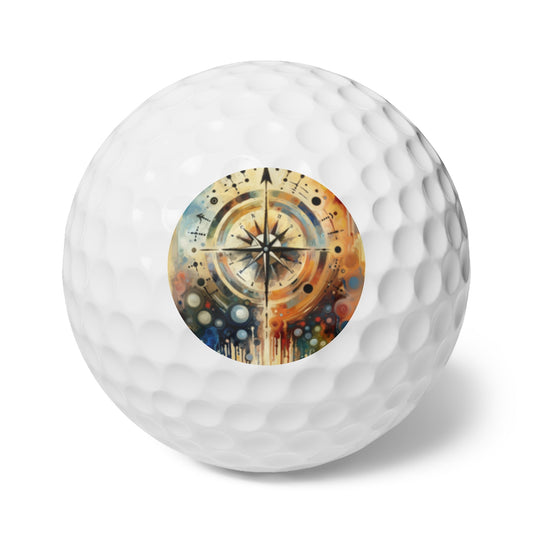Guidance Abstract Compass Golf Balls, 6pcs - ATUH.ART