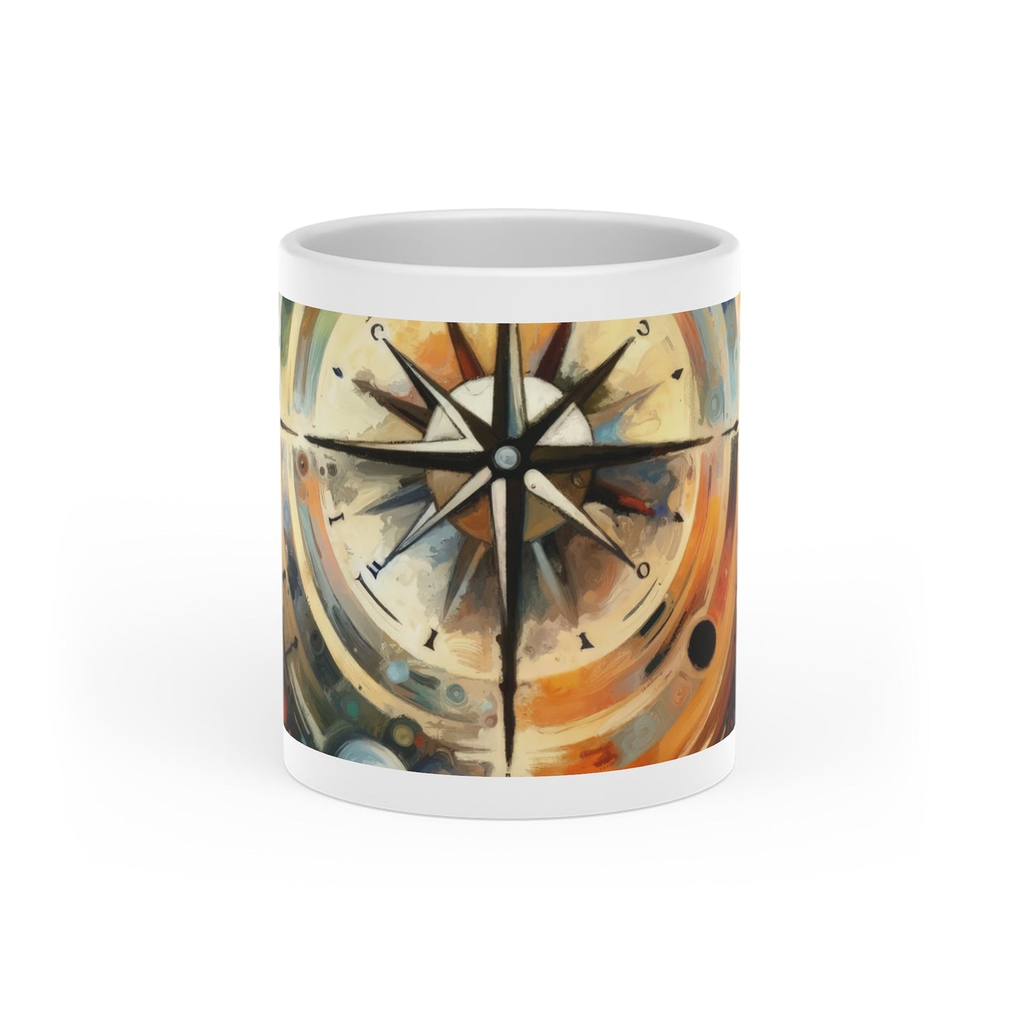 Guidance Abstract Compass Heart-Shaped Mug - ATUH.ART