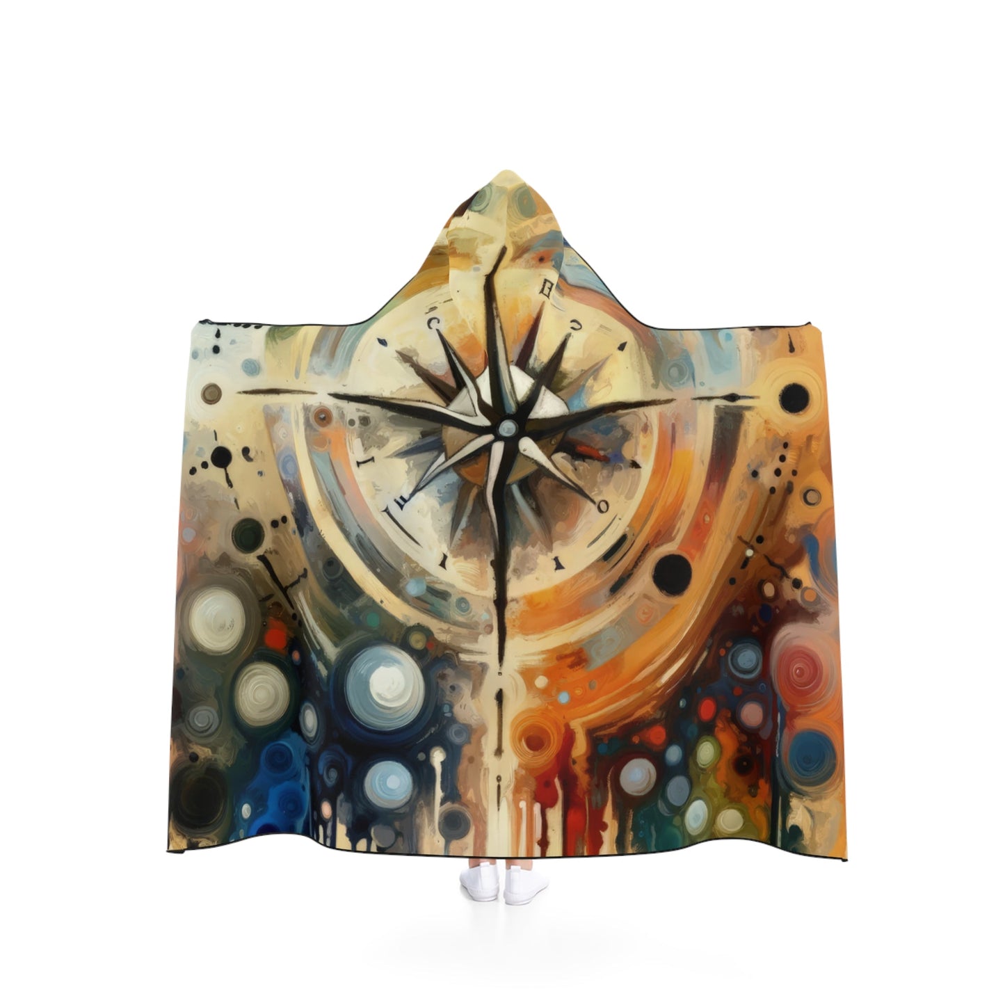 Guidance Abstract Compass Hooded Blanket - ATUH.ART