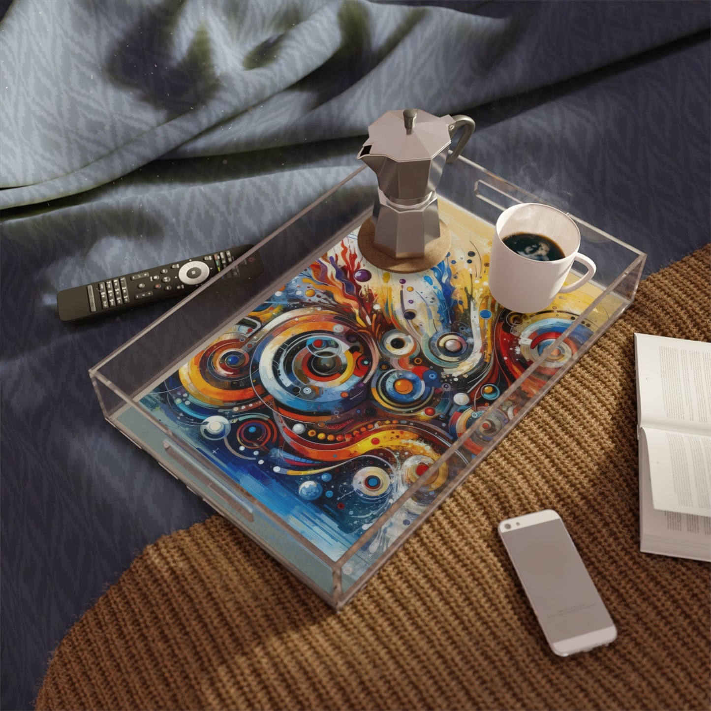 Harmonic Abstract Synergy Acrylic Serving Tray - ATUH.ART