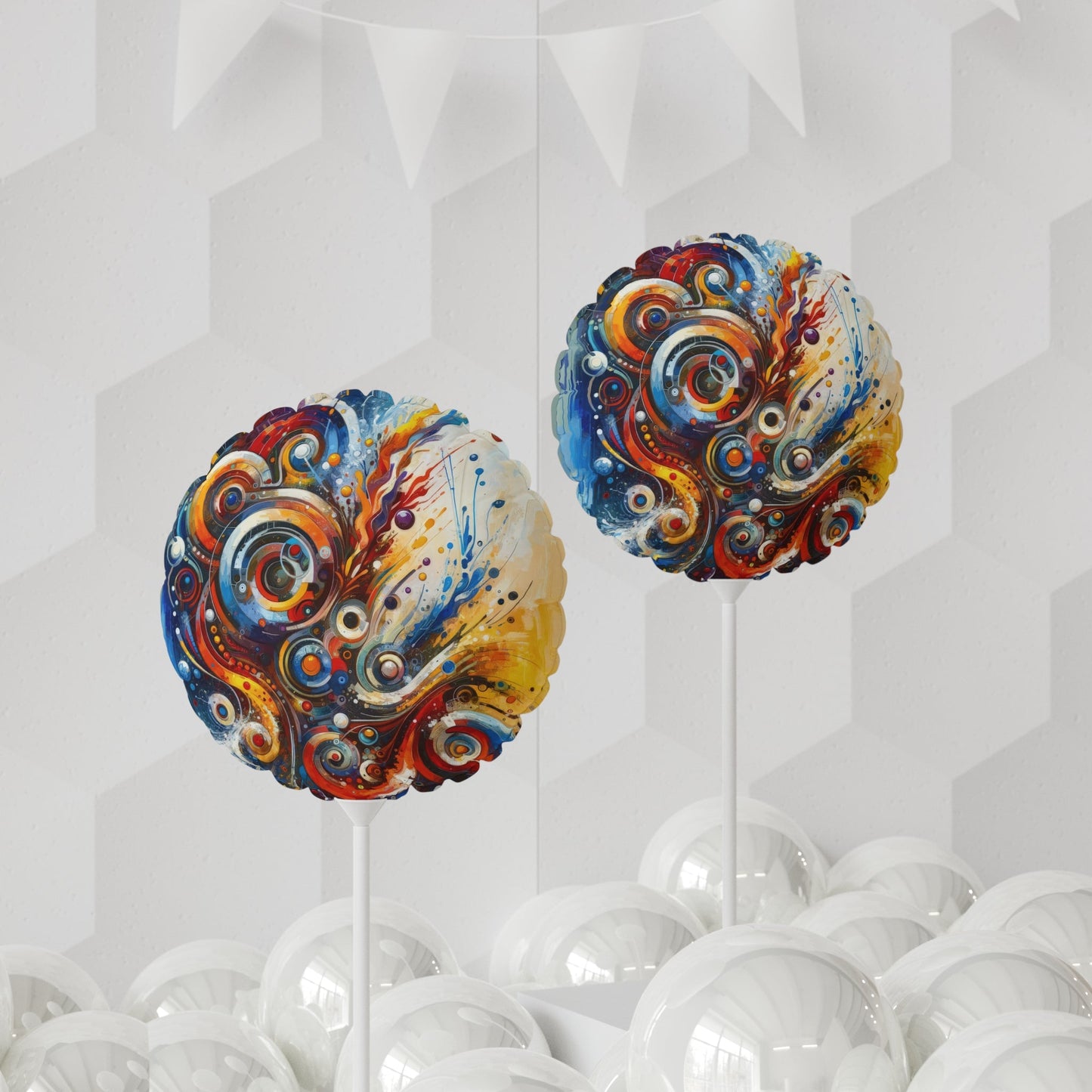 Harmonic Abstract Synergy Balloon (Round and Heart-shaped), 11" - ATUH.ART