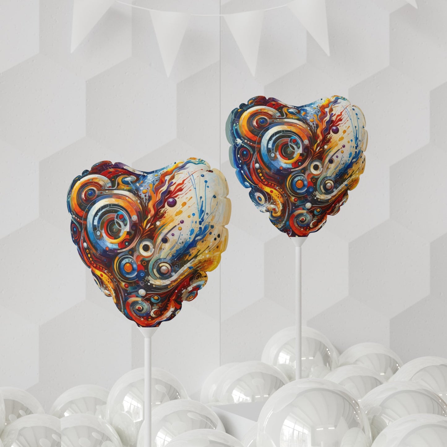 Harmonic Abstract Synergy Balloon (Round and Heart-shaped), 11" - ATUH.ART