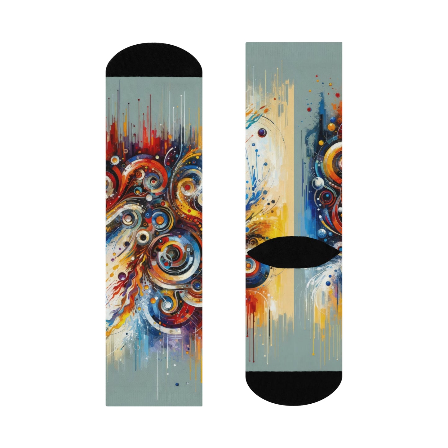 Harmonic Abstract Synergy Cushioned Crew Socks - ATUH.ART