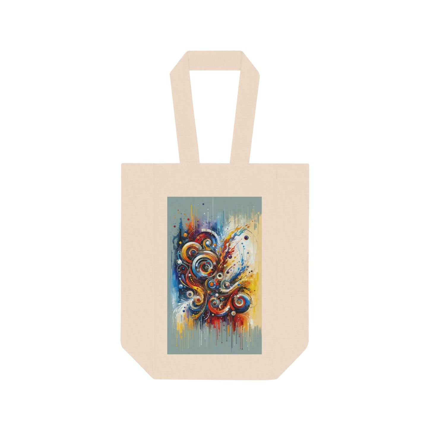 Harmonic Abstract Synergy Double Wine Tote Bag - ATUH.ART