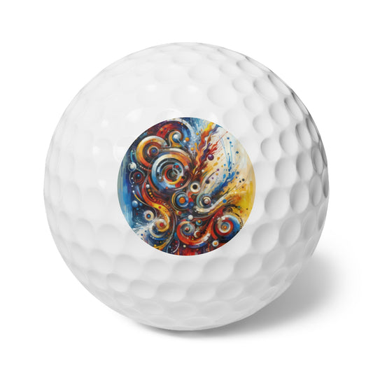 Harmonic Abstract Synergy Golf Balls, 6pcs - ATUH.ART