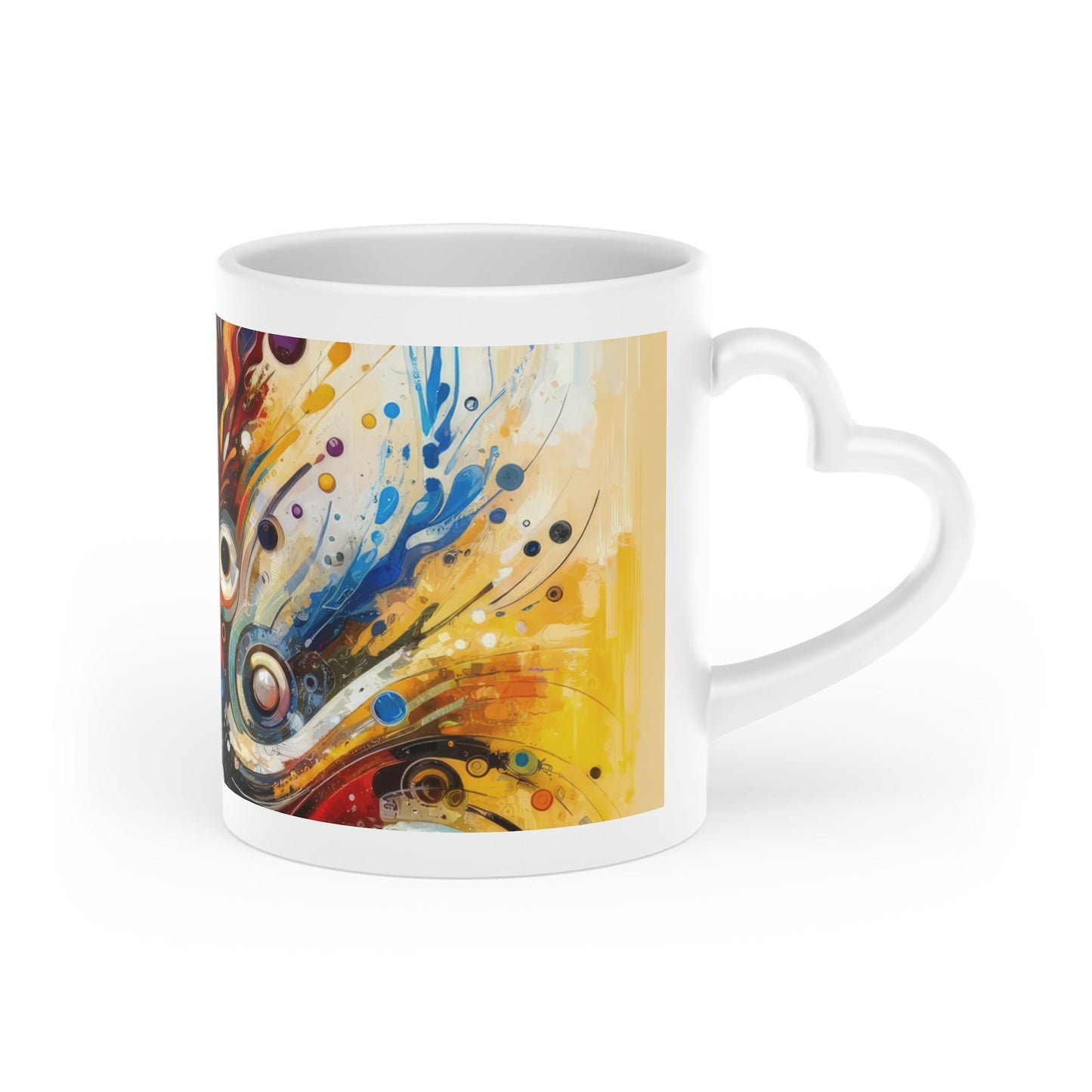 Harmonic Abstract Synergy Heart-Shaped Mug - ATUH.ART