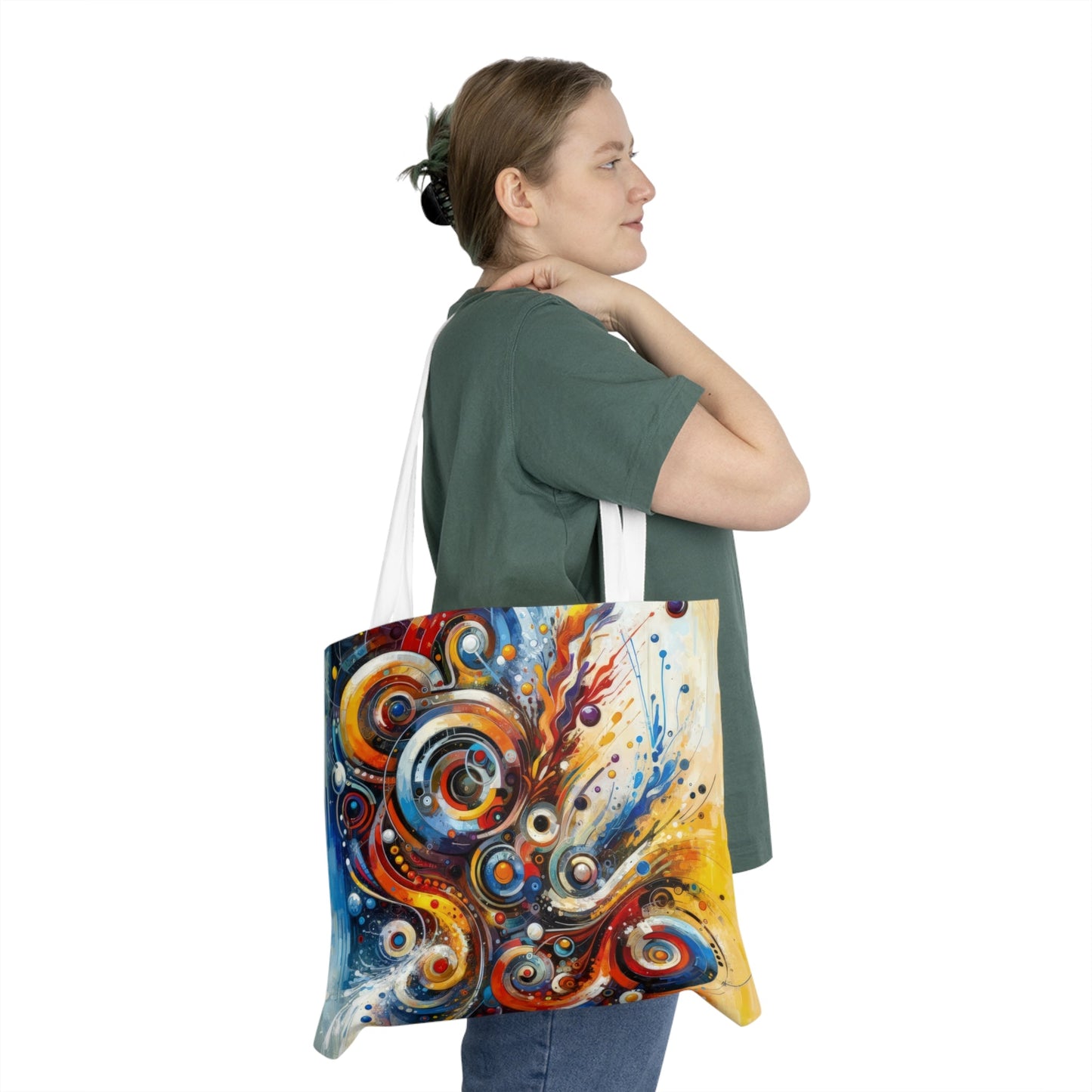 Harmonic Abstract Synergy Shoulder Tote Bag (AOP) - ATUH.ART