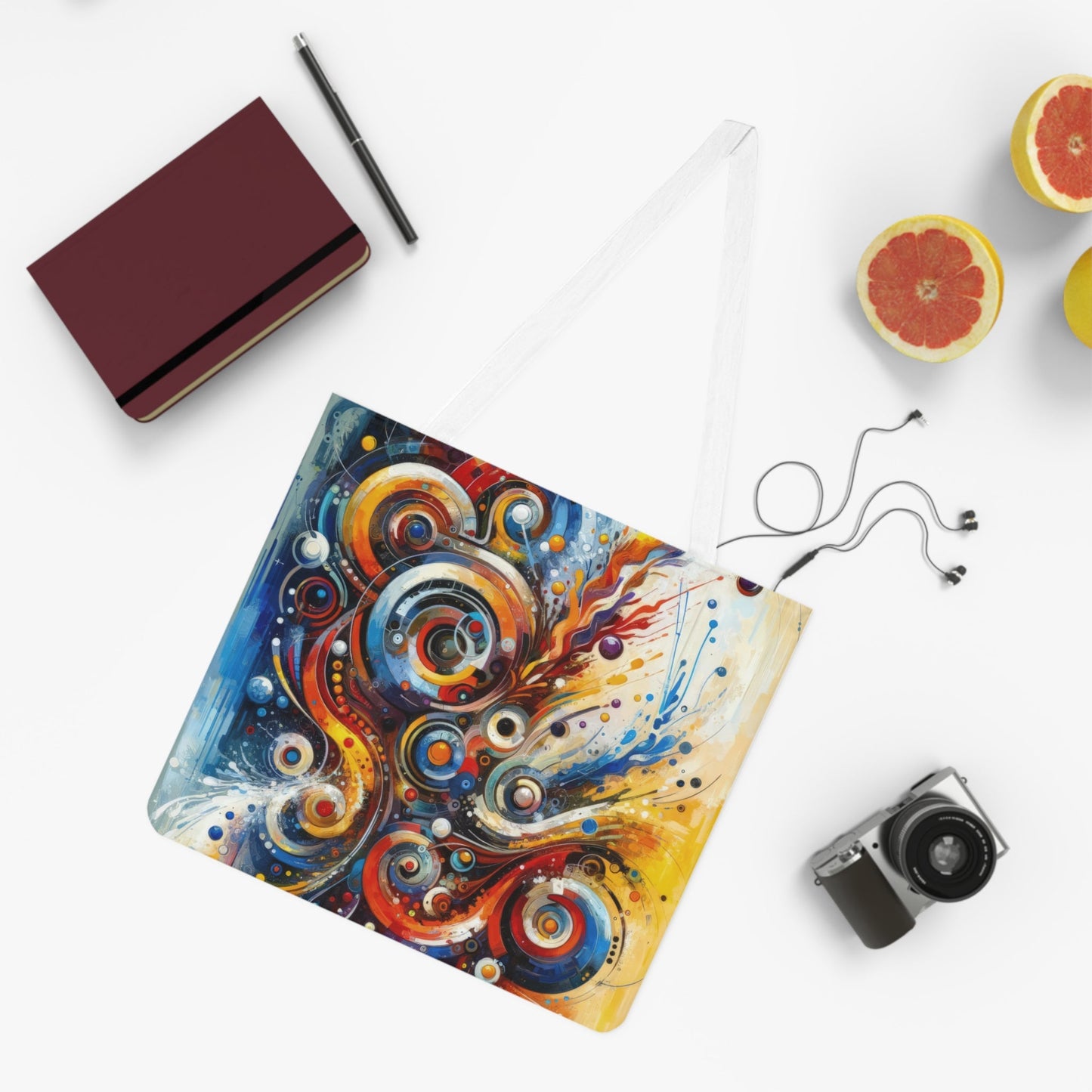 Harmonic Abstract Synergy Shoulder Tote Bag (AOP) - ATUH.ART