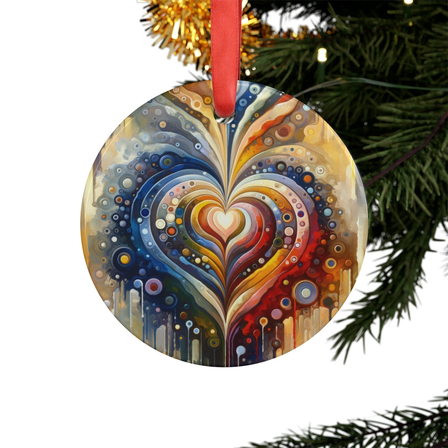Harmonic Heart Essence Acrylic Ornament with Ribbon - ATUH.ART