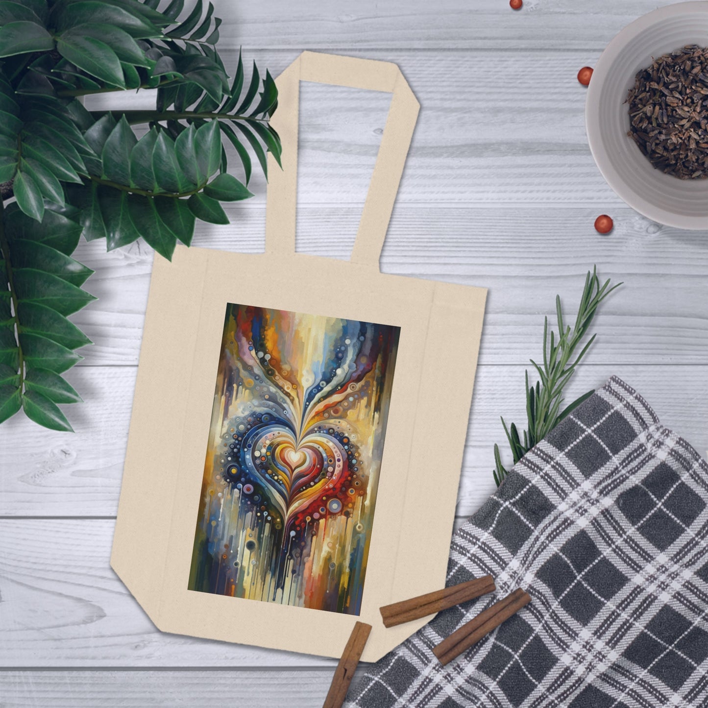 Harmonic Heart Essence Double Wine Tote Bag - ATUH.ART