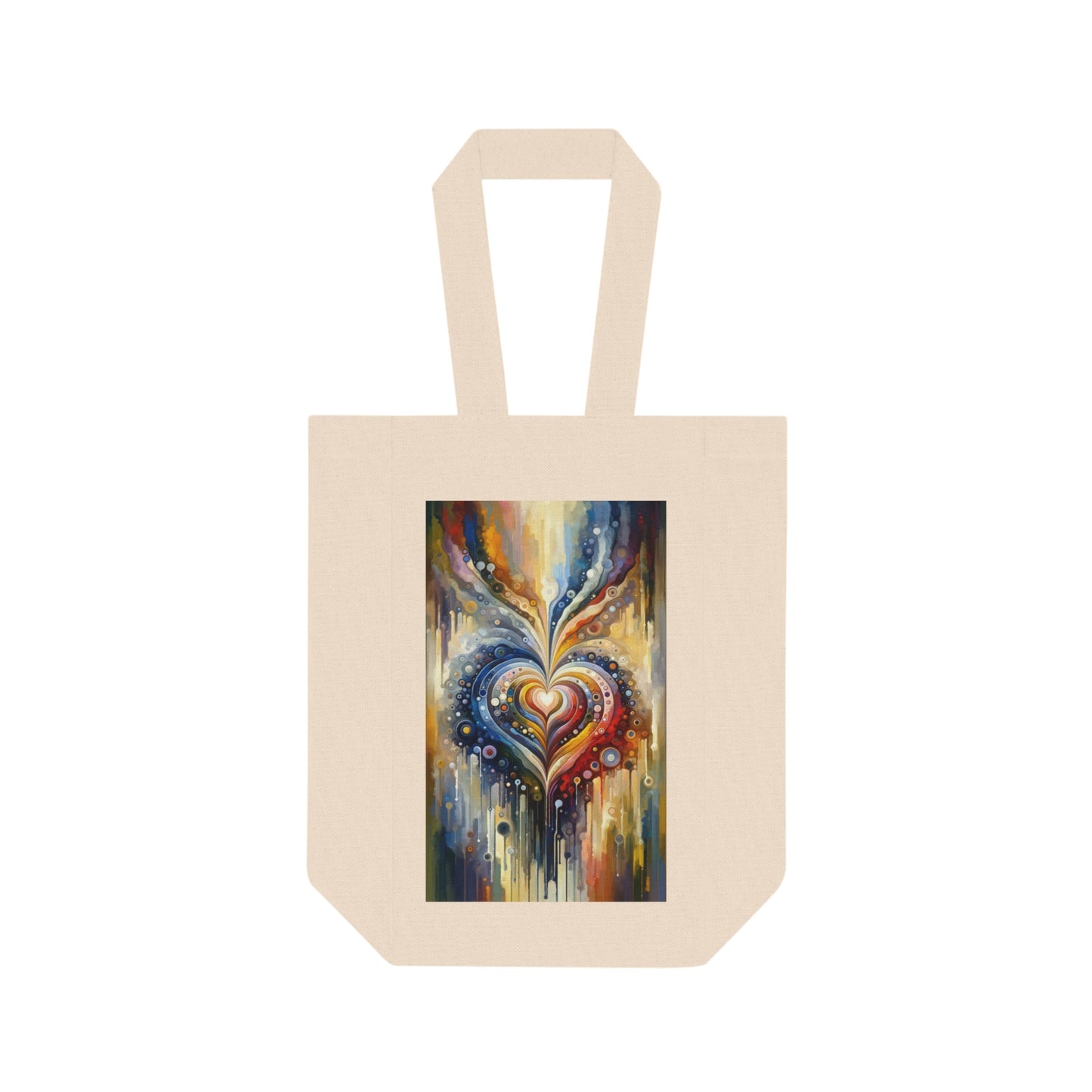 Harmonic Heart Essence Double Wine Tote Bag - ATUH.ART