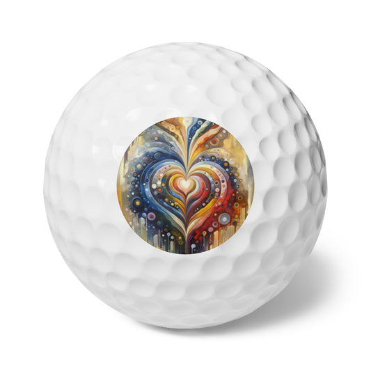 Harmonic Heart Essence Golf Balls, 6pcs - ATUH.ART