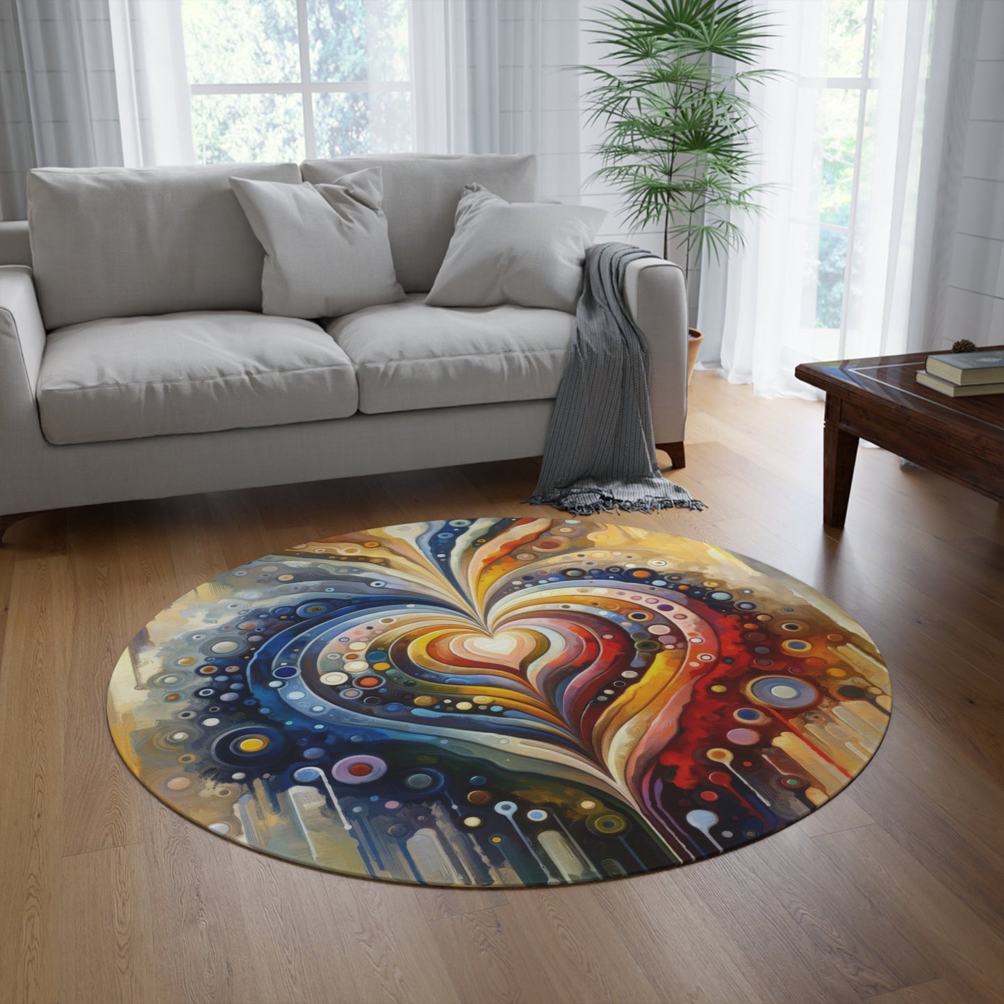 Harmonic Heart Essence Round Rug - ATUH.ART