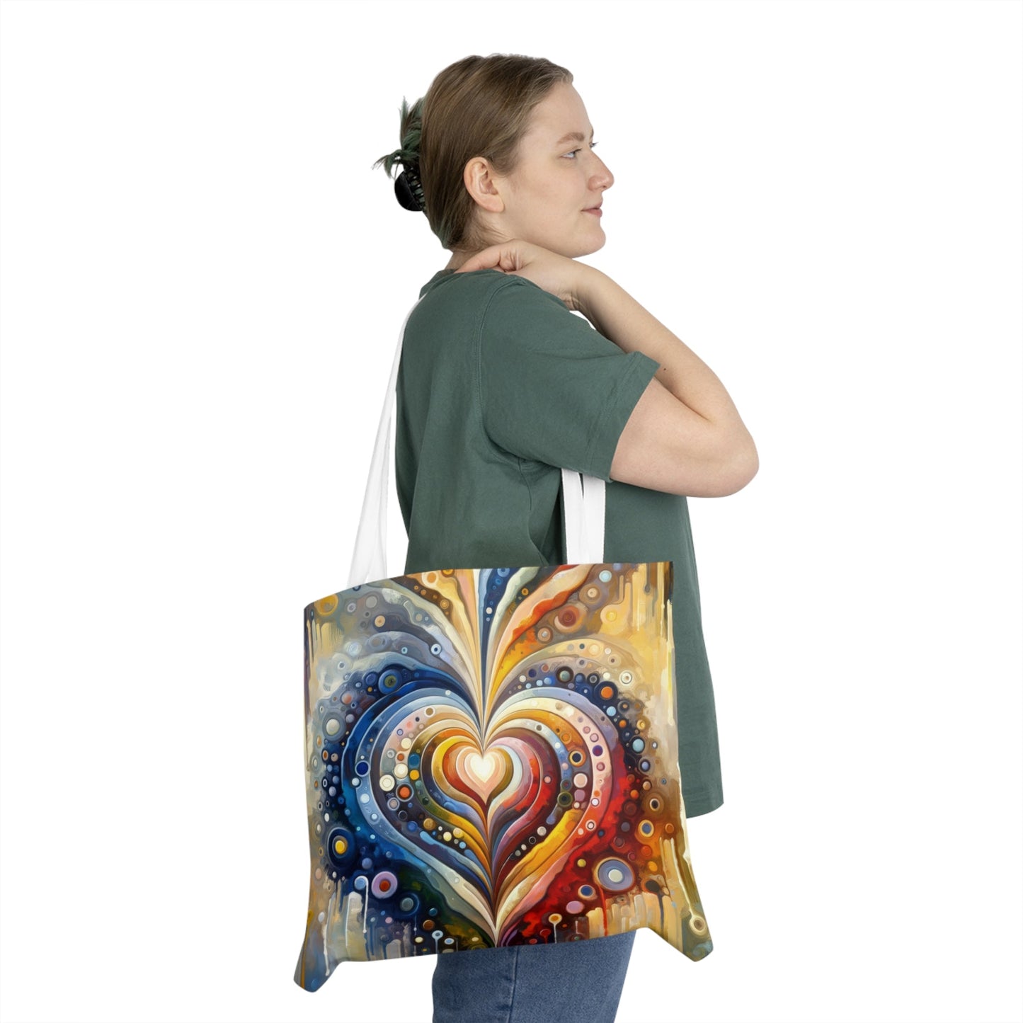 Harmonic Heart Essence Shoulder Tote Bag (AOP) - ATUH.ART