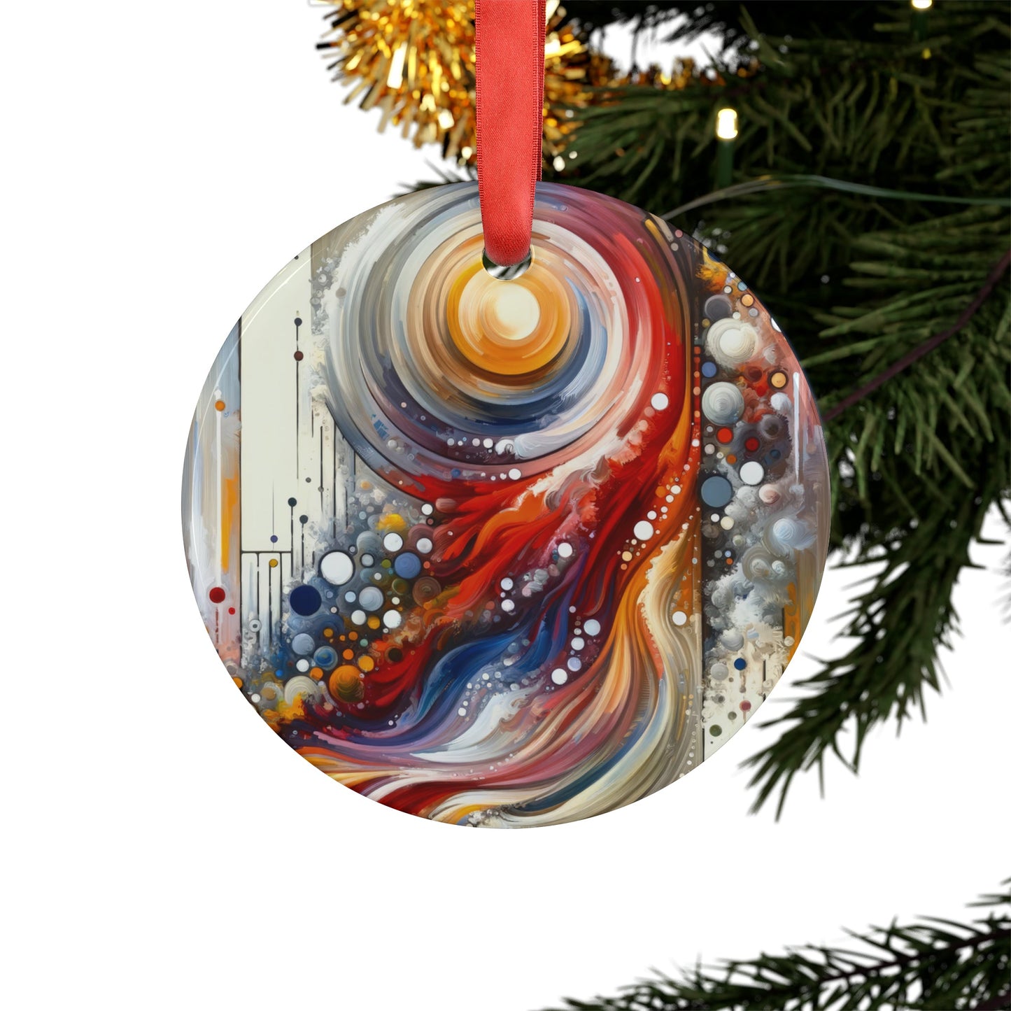 Harmonic Swirl Elegance Acrylic Ornament with Ribbon - ATUH.ART